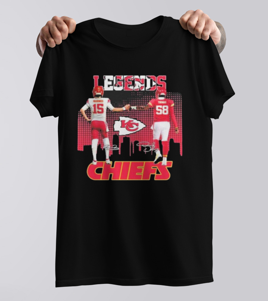 Legends Kansas City Chiefs Patrick Mahomes Derrick Thomas T-Shirt