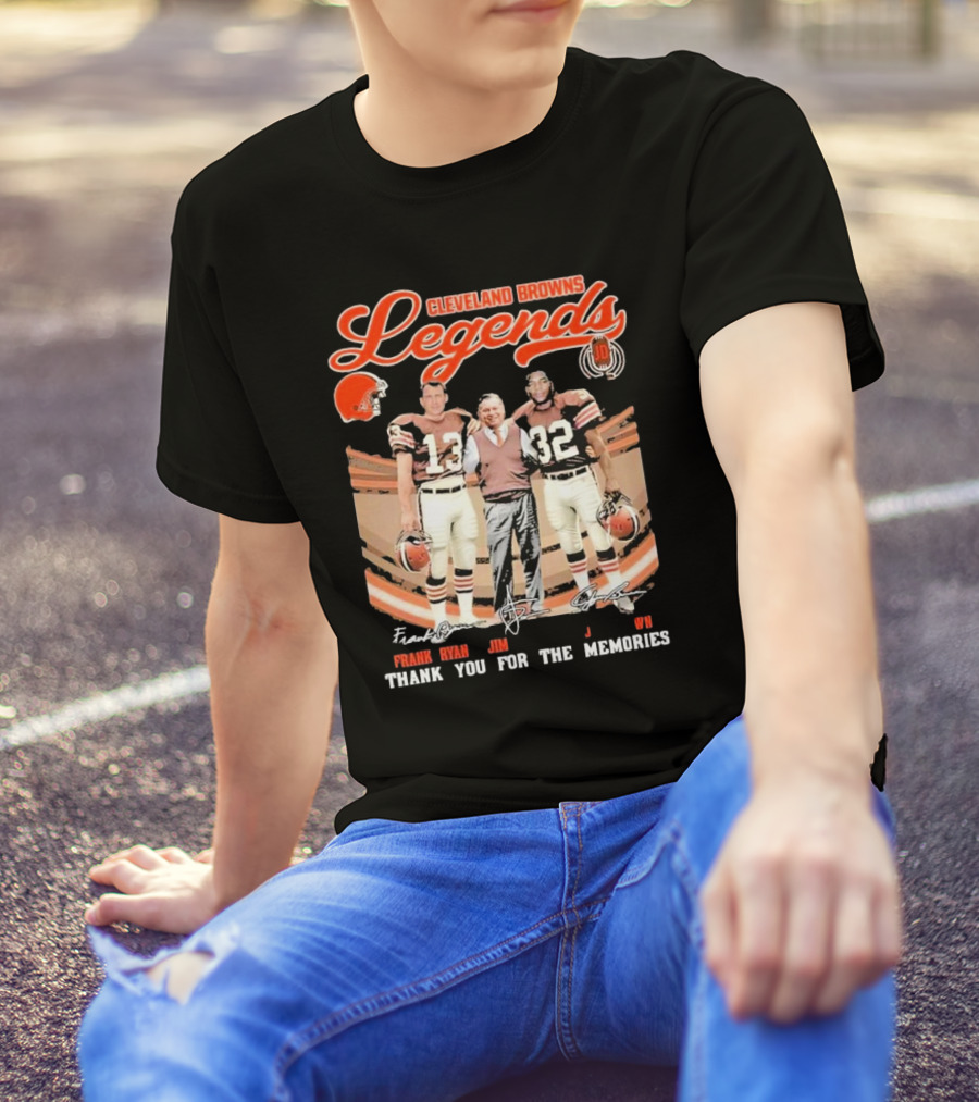 Cleveland Browns Legends Frank Ryan Jim Brown Jim Donovan Thank You For The Memories T-Shirt