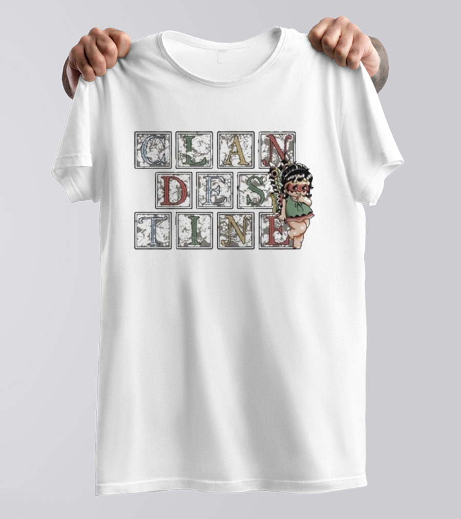 CLANDESTINE Letter Blocks With Fairy T-Shirt