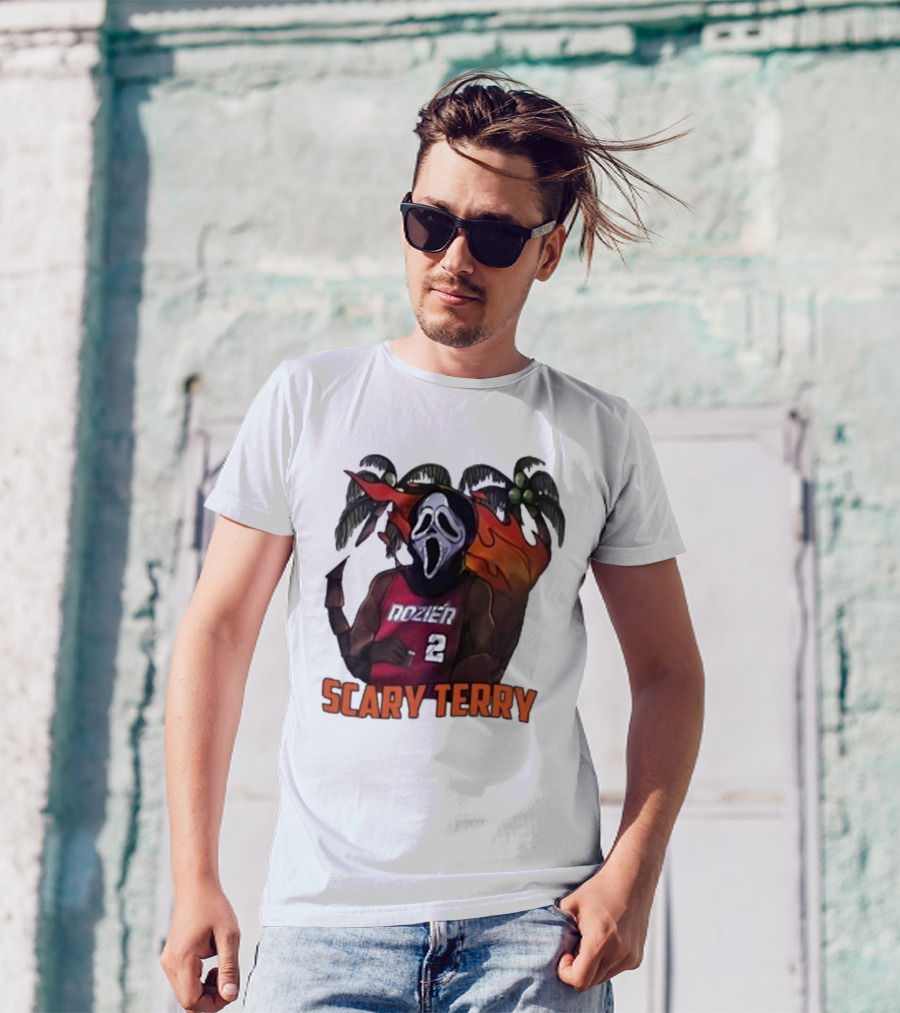 Scary Terry Rozier 2 Ghostface Basketball Tropical Flame Costume T-Shirt