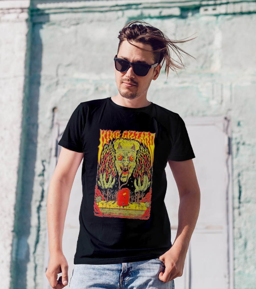 King Gizzard Monster Illustration In Paso Robles CA November 3 T-Shirt