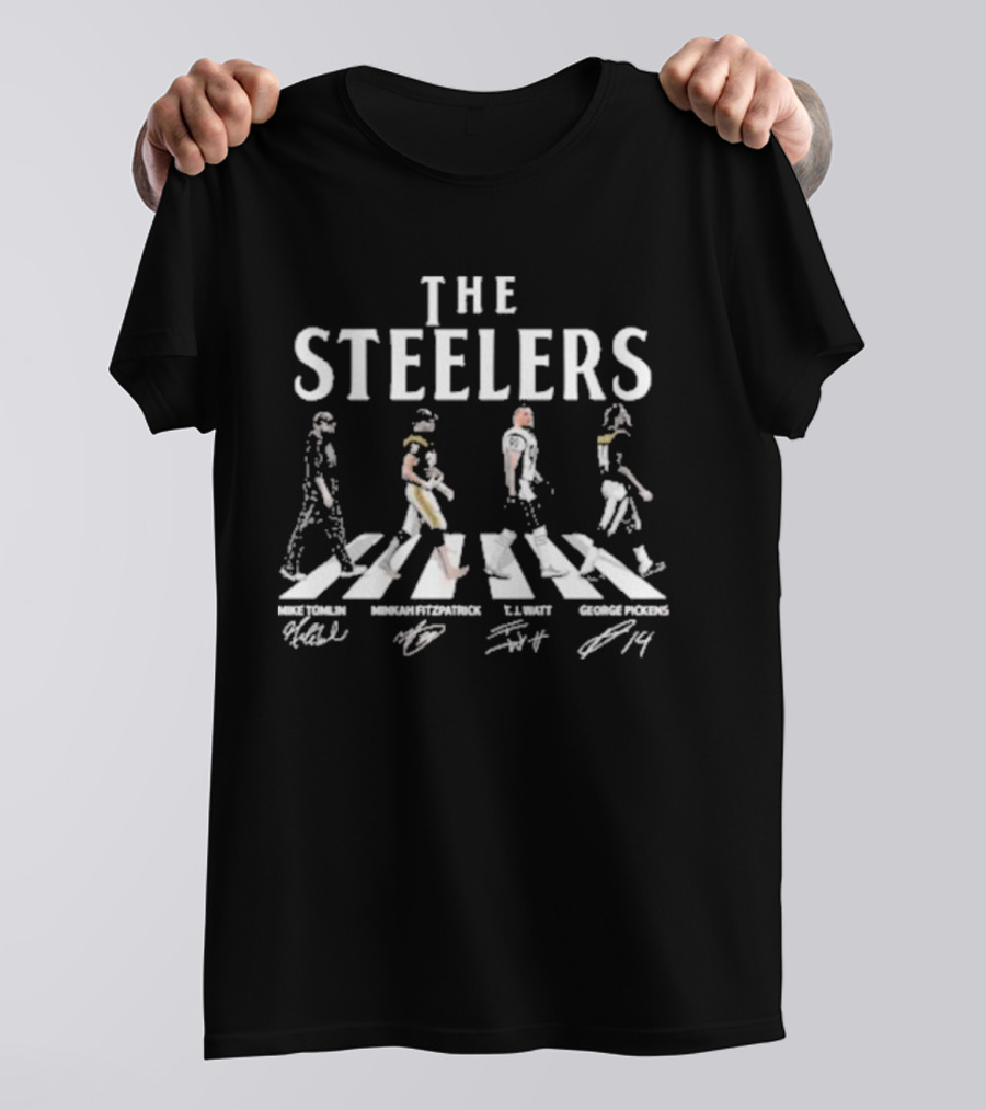 The Steelers Abbey Road Mike Tomlin Minkah Fitzpatrick T.J. Watt George Pickens Signature T-Shirt