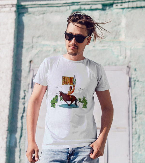 BBNo$ Sword Riding Horse Surrounded By Green Creatures T-Shirt