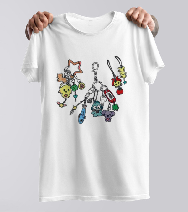 Etherfield Anikanik Girlie Buzz Words Keychain Charms Star Fish Clover Frog Bear T-Shirt