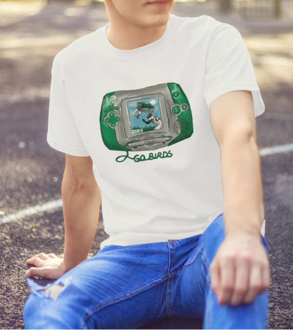 The Basement Yard Tby Radio City Ivory New Go Birds Retro Handheld Gaming Football T-Shirt