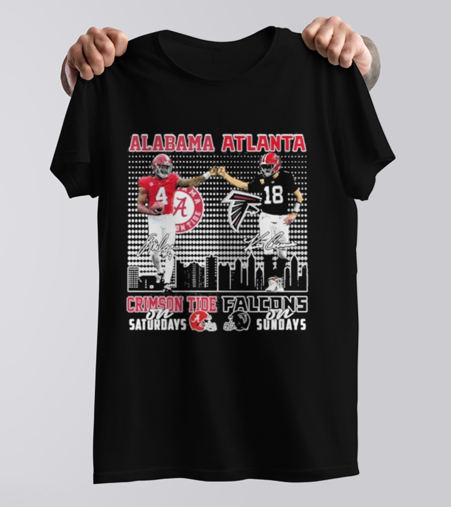 Alabama Atlanta Crimson Tide On Saturdays Falcons On Sundays T-Shirt