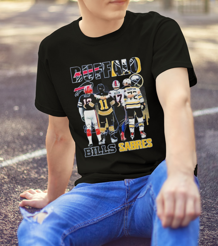 BUFFALO BILLS SABRES KELLY ALLEN THOMPSON T-Shirt