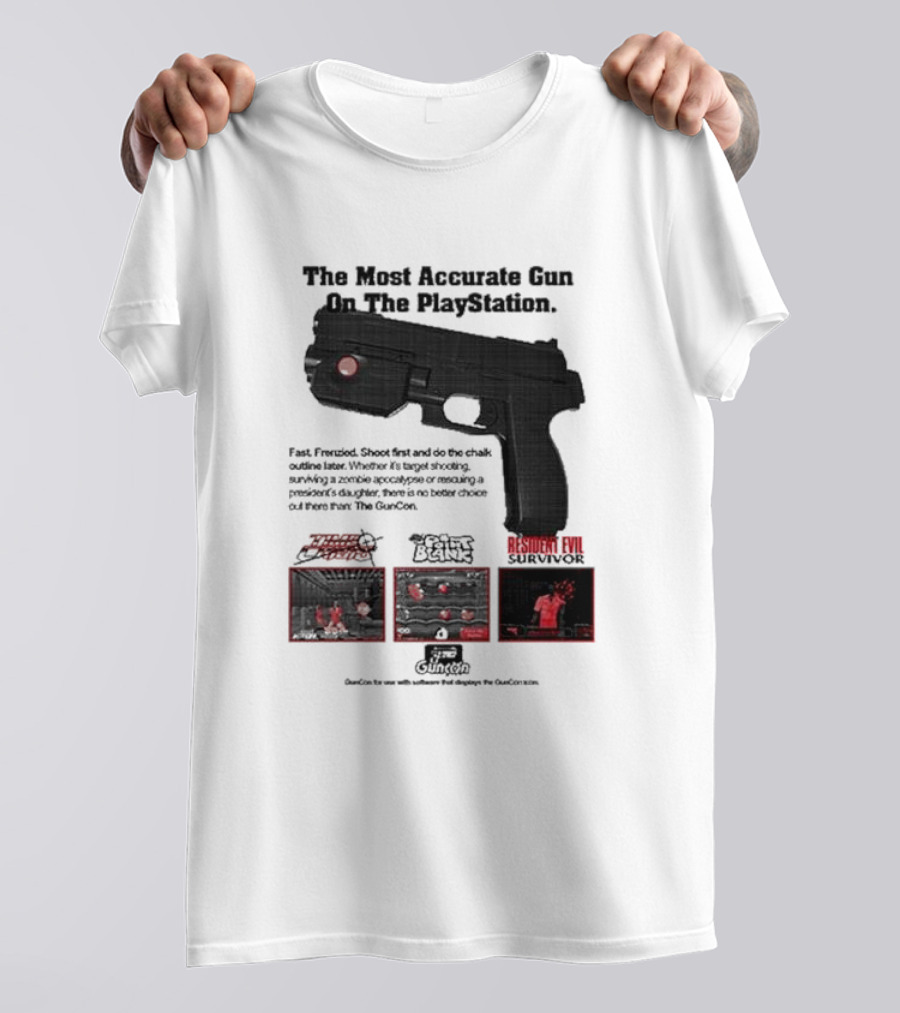 The Most Accurate Gun On The PlayStation Resident Evil Survivor Point Blank GunCon T-Shirt