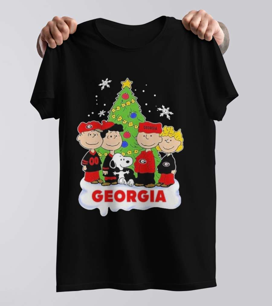 Georgia Bulldogs Snoopy And Friends Christmas T-Shirt