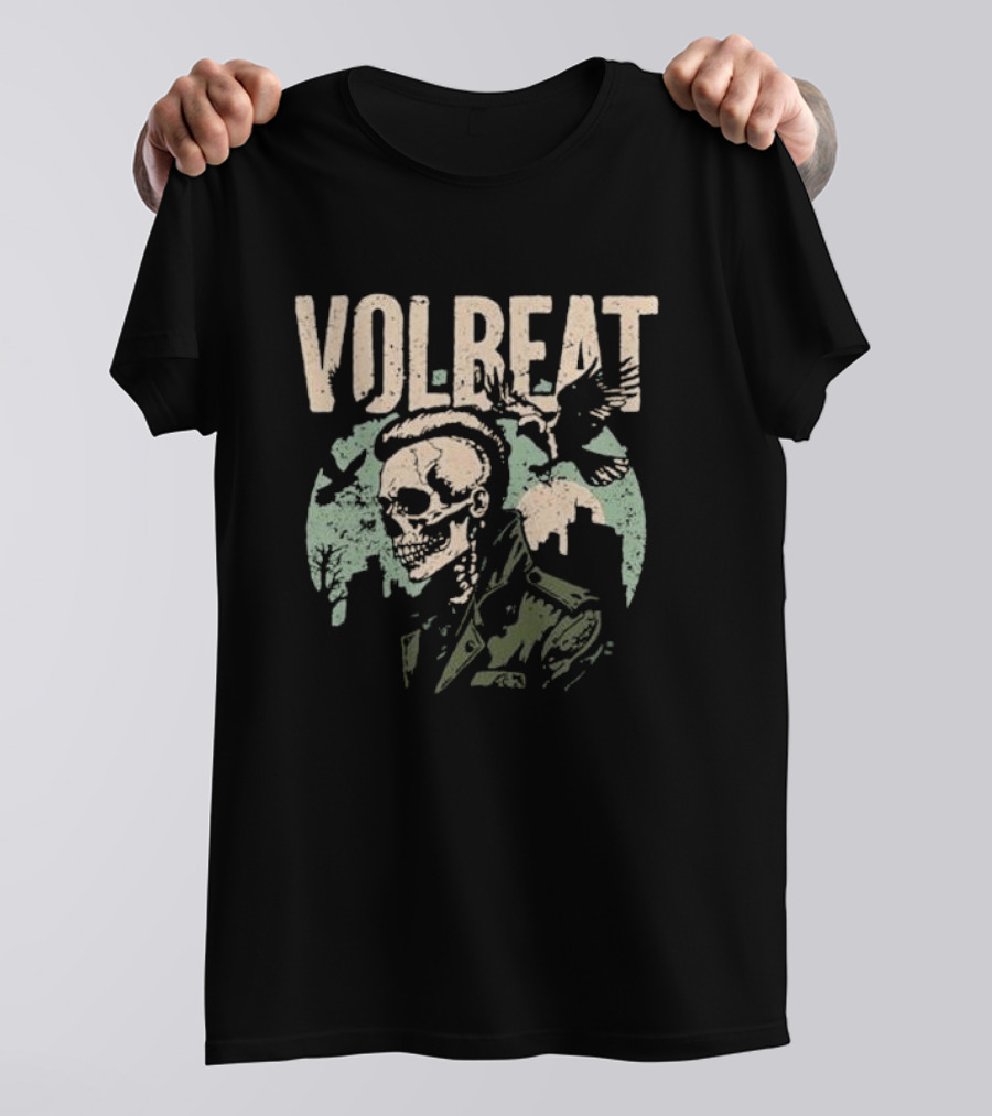 VOLBEAT Skull Figure And Birds T-Shirt