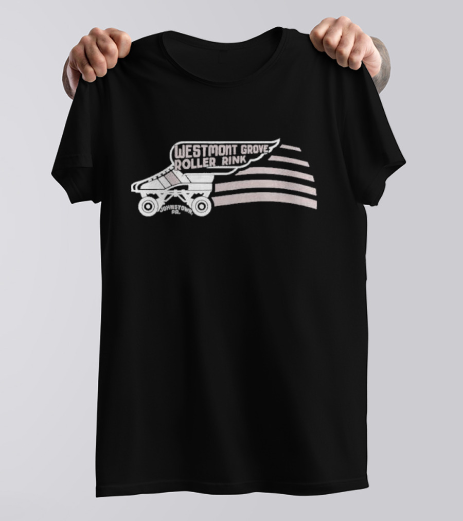 Westmont Grove Roller Rink Johnstown PA Vintage Logo With Retro Skating T-Shirt