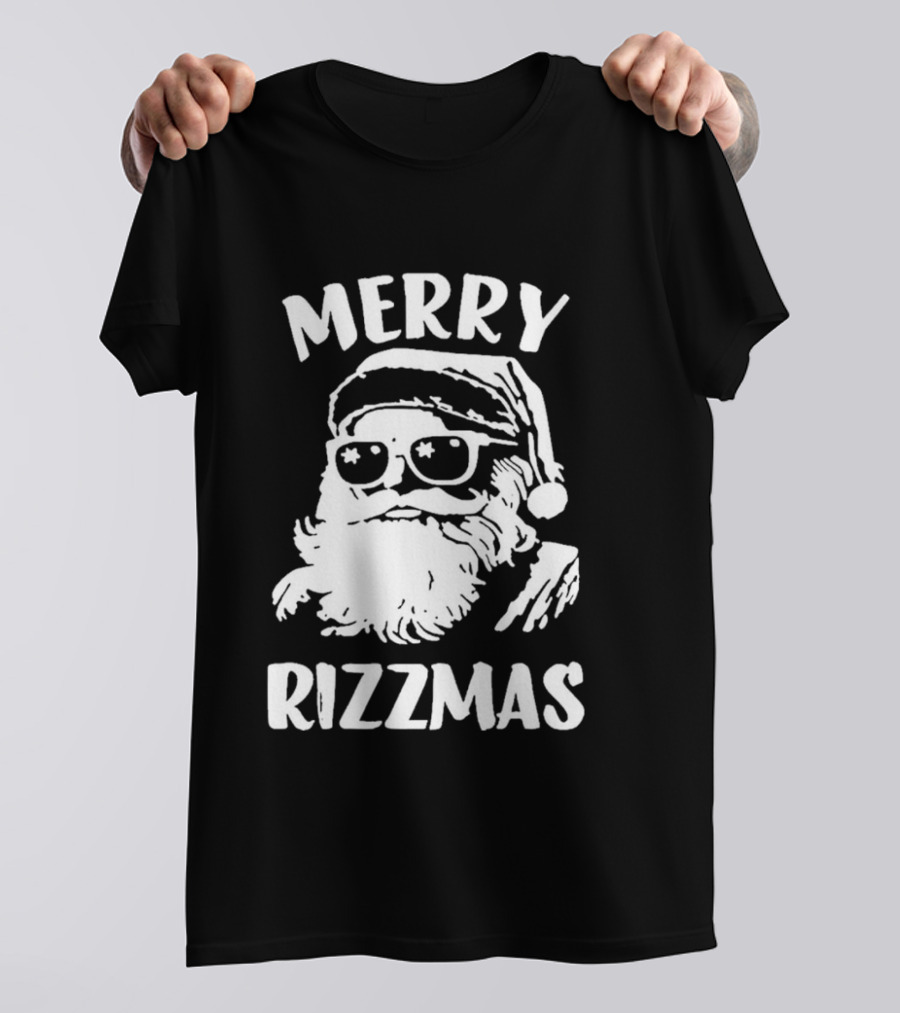 New Orleans Saints Blake Grupe Merry Rizzmas Darren Rizzi Santa Sunglasses T-Shirt