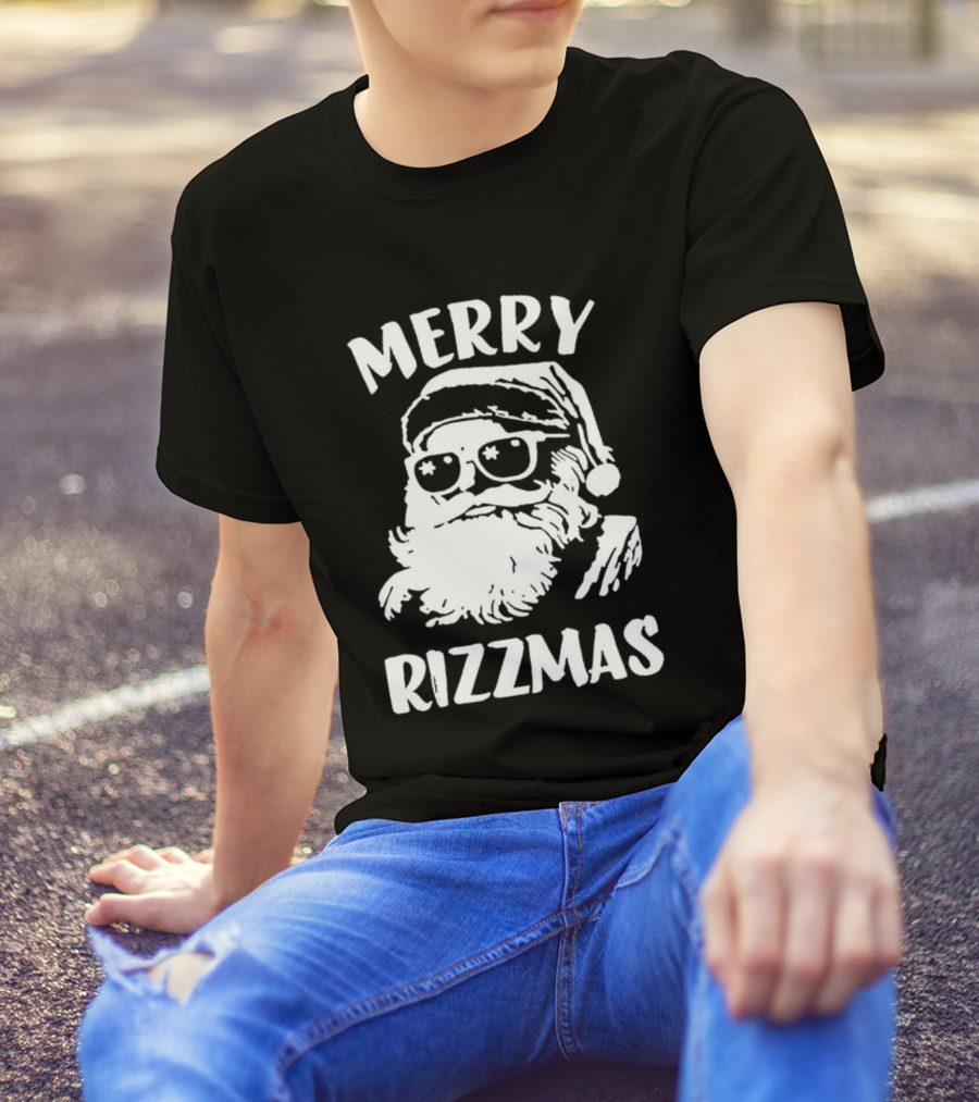 New Orleans Saints Blake Grupe Merry Rizzmas Darren Rizzi Santa Sunglasses T-Shirt