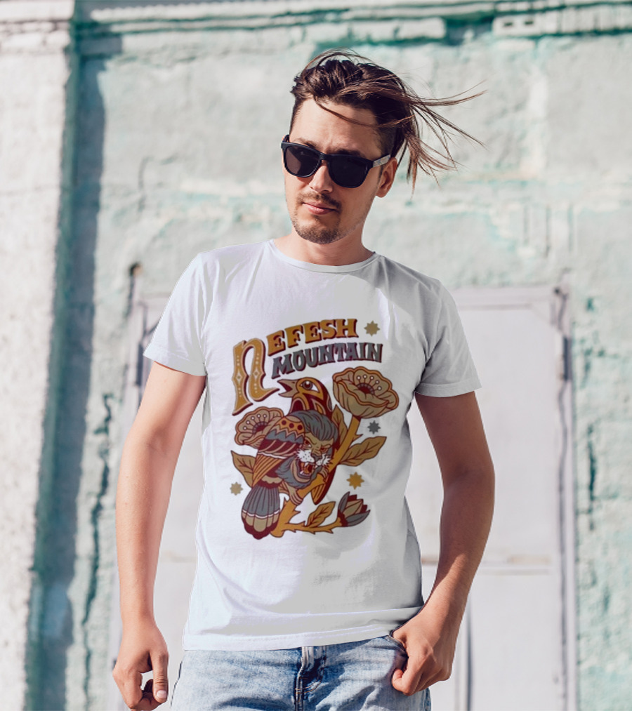 Nefesh Mountain Sparrow Vintage Floral Lion And Bird T-Shirt