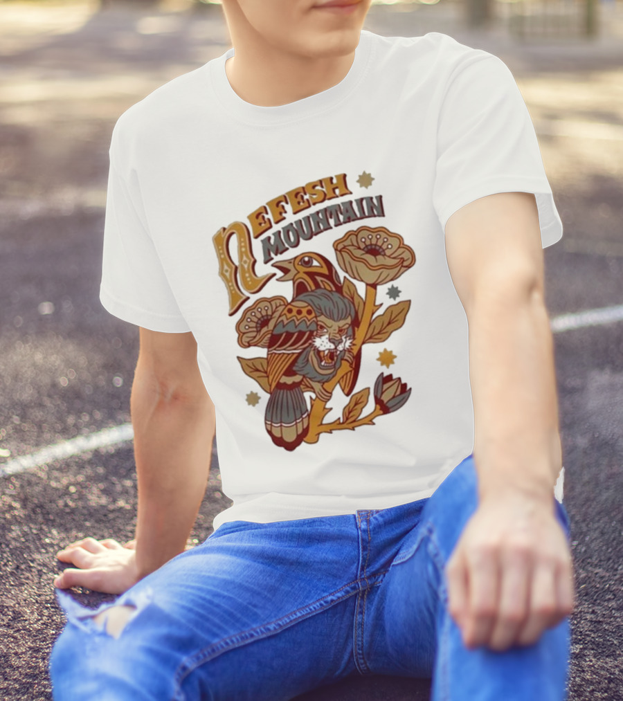 Nefesh Mountain Sparrow Vintage Floral Lion And Bird T-Shirt