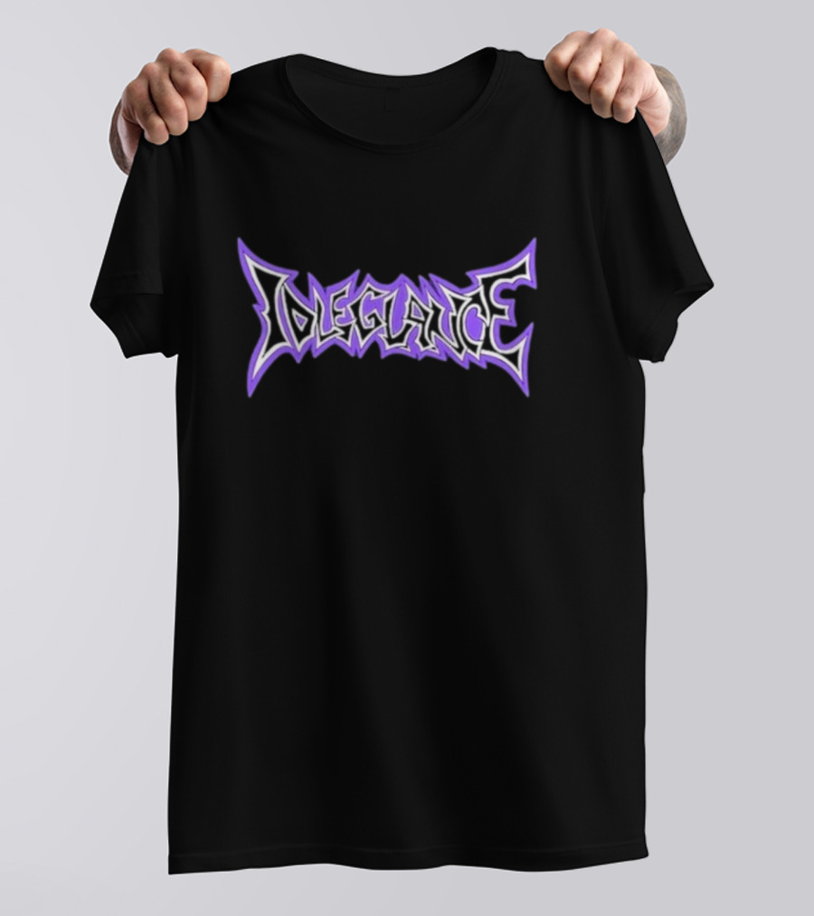 Idleglance Purple Gothic Text T-Shirt