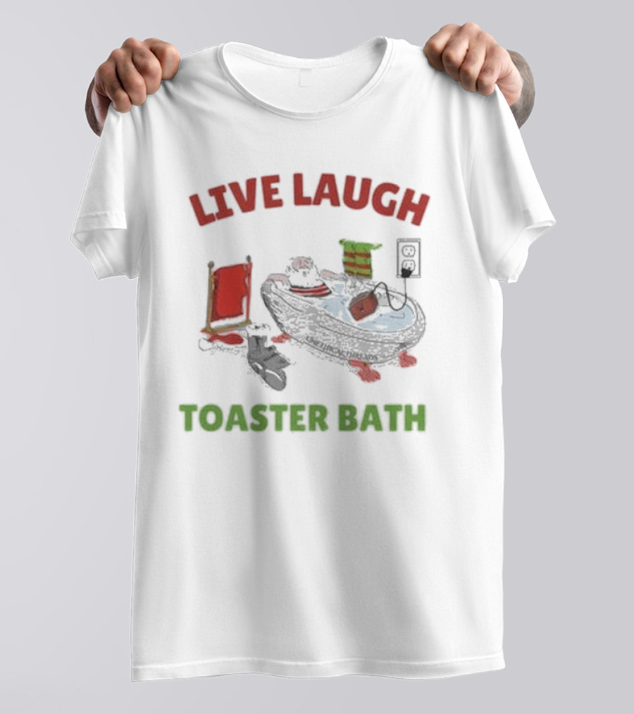 Santa In Bathtub Live Laugh Toaster Bath T-Shirt