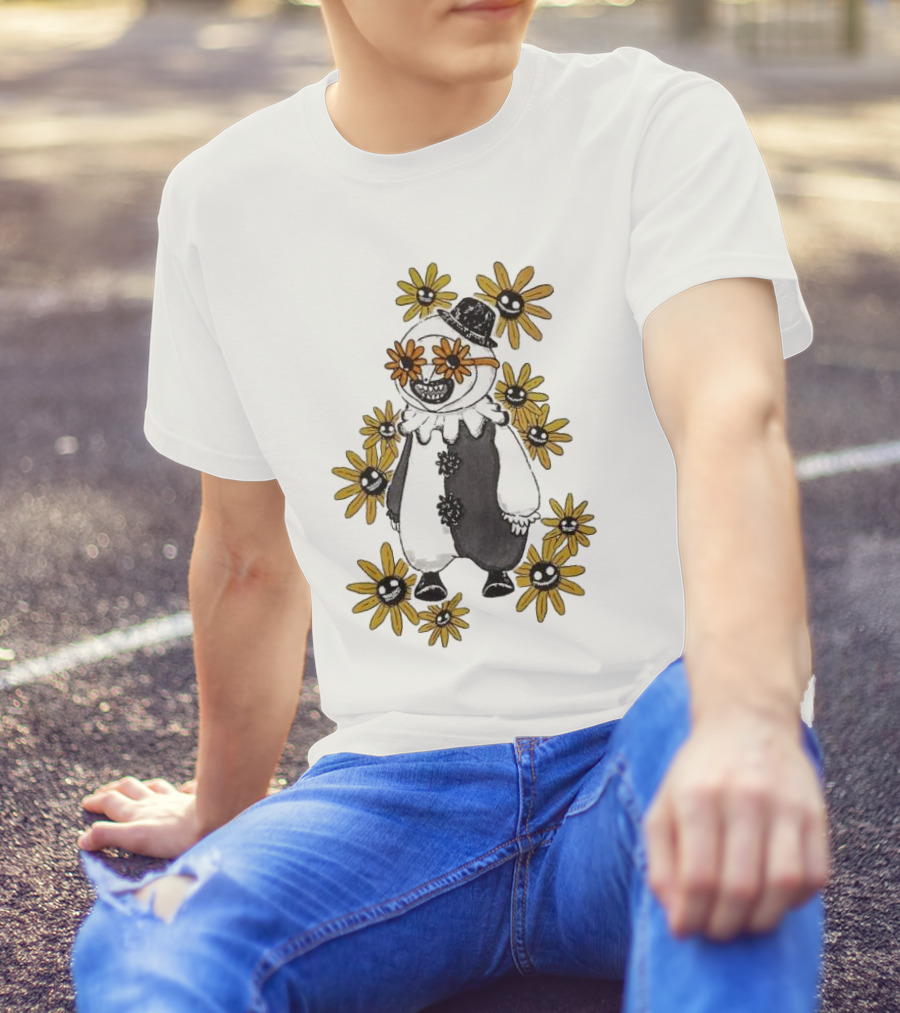 Terrifier 2 Chibi Art The Clown With Smiling Flowers T-Shirt