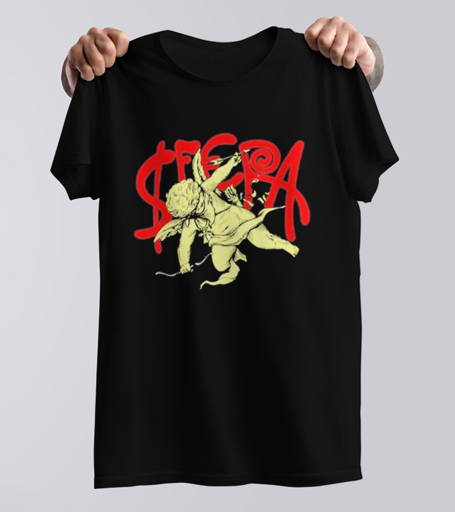 Sfera Ebbasta Cupido Cherub Red Lettering T-Shirt
