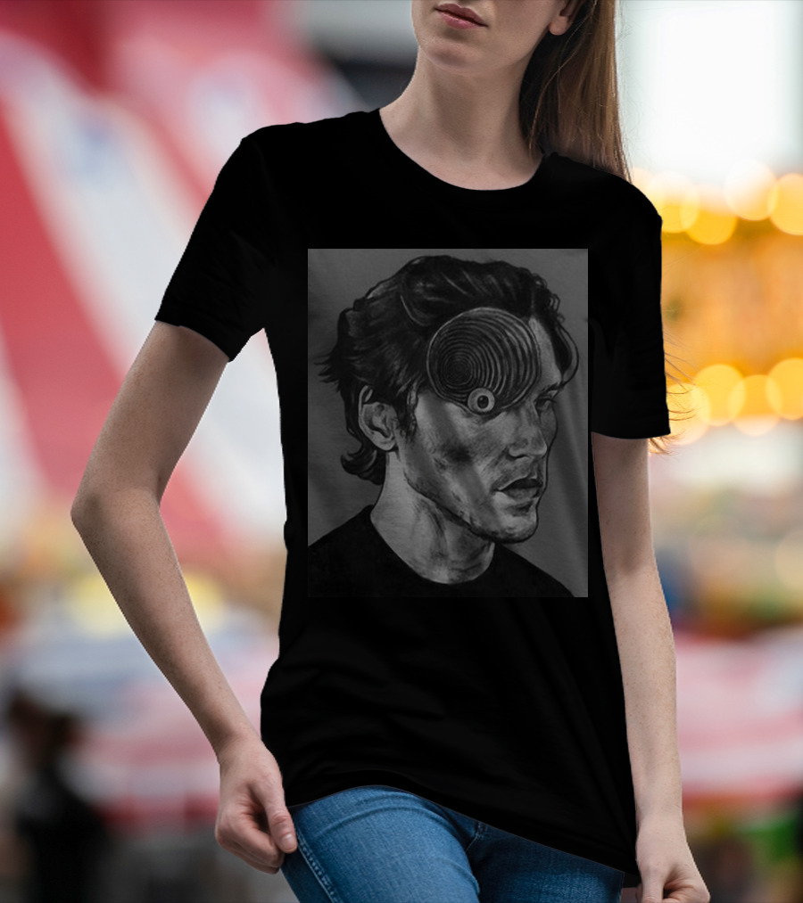 Ceo Of Jermart Jerma Uzumaki Manga Style Portrait Optical Illusion T-Shirt