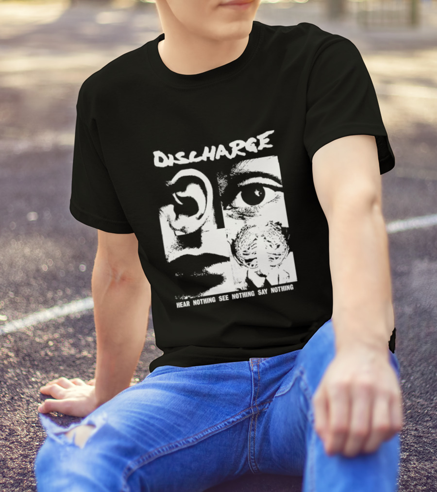 Discharge Hear Nothing See Nothing Say Nothing Band Iconic T-Shirt