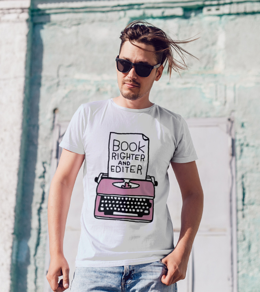 Book Righter And Editer Typo Pink Typewriter T-Shirt