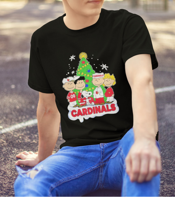 Arizona Cardinals Snoopy Christmas Peanuts Characters Cardinals Fans T-Shirt