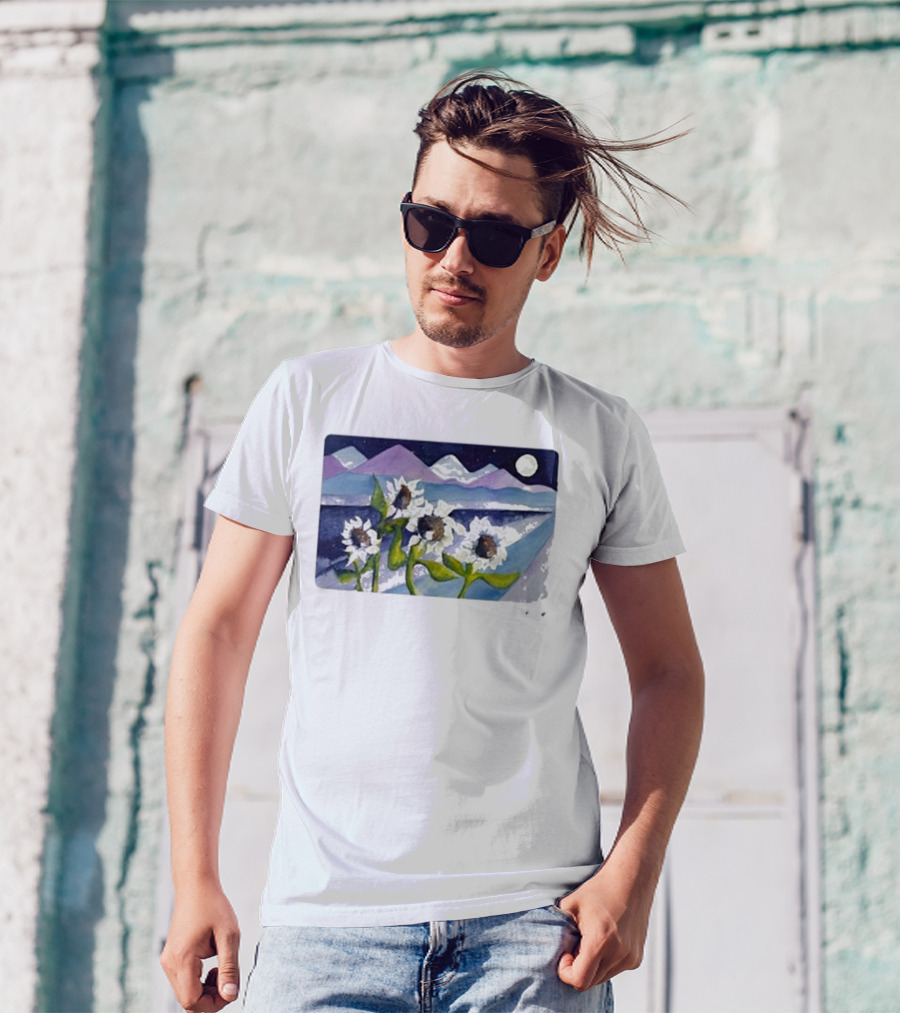 Sunflowers Under Starry Mountain Night - Big Thief Mema Mooowers T-Shirt