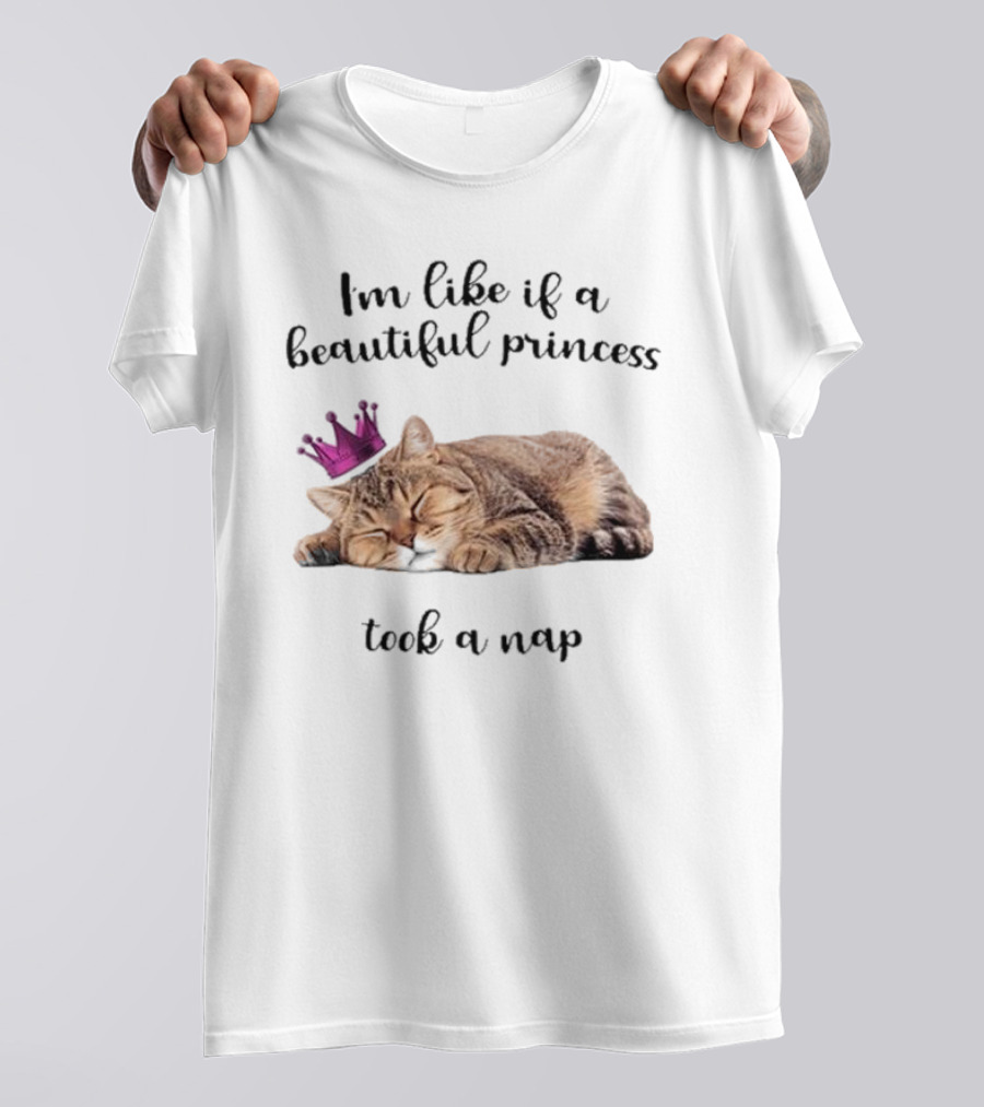 I'm Like If A Beautiful Princess Took A Nap Cat With Crown T-Shirt