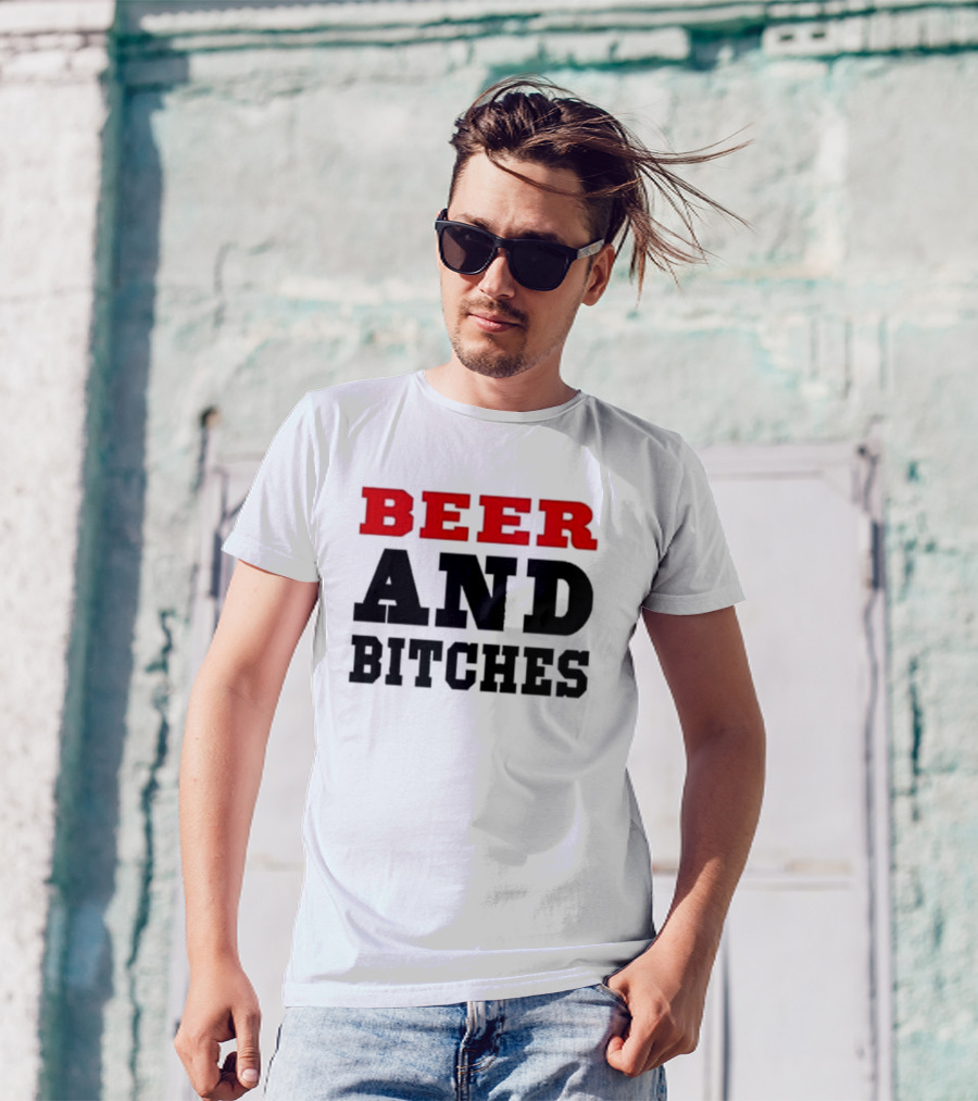 Truck Stop Beer And Bitches Bold Red T-Shirt