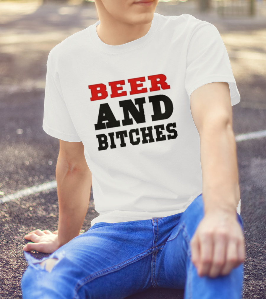 Truck Stop Beer And Bitches Bold Red T-Shirt