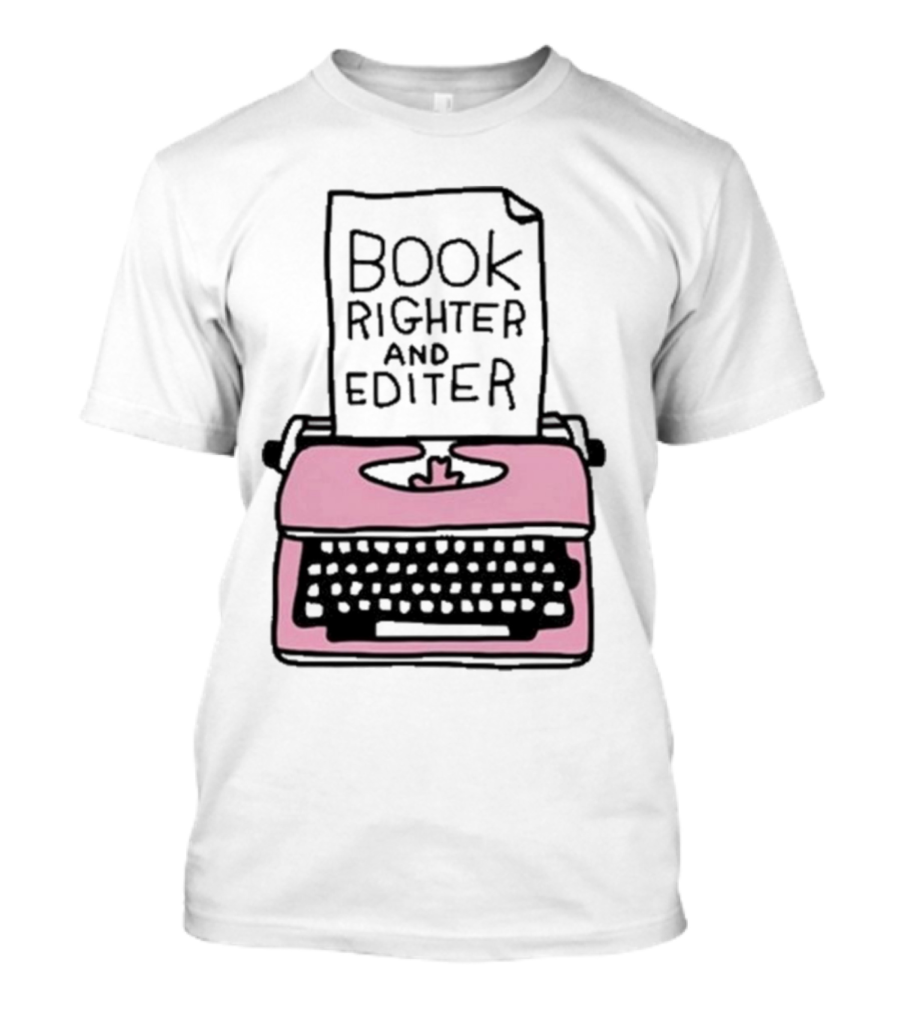 Zoe Bread Book Righter And Editer Pink Typewriter T-Shirt