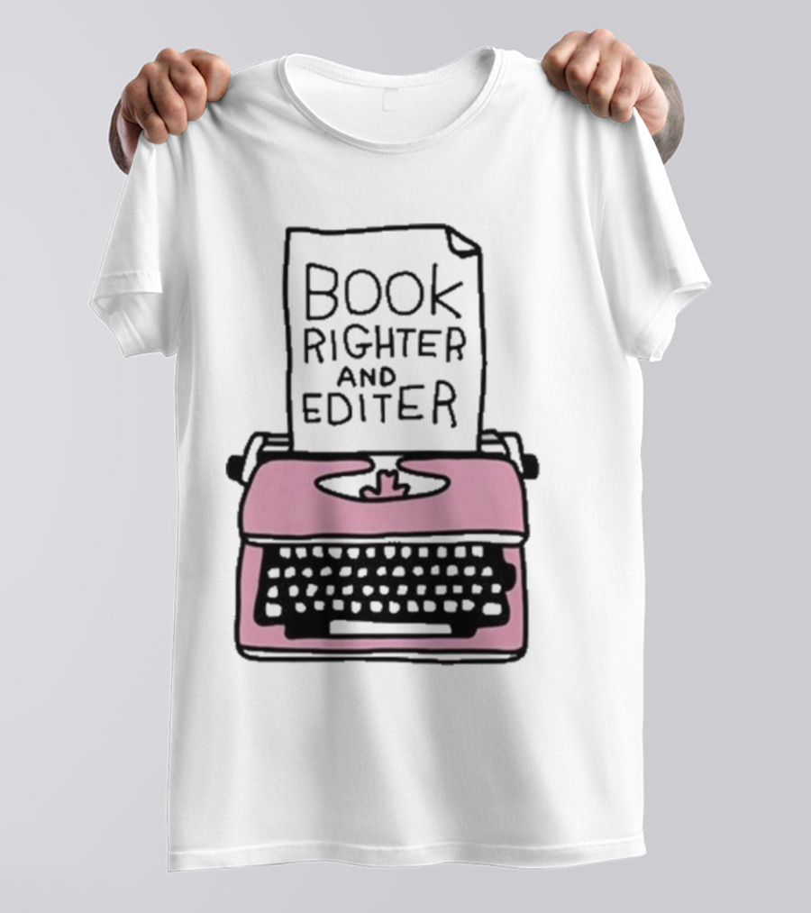 Zoe Bread Book Righter And Editer Pink Typewriter T-Shirt