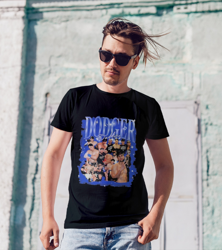 Dodger Daddies Starry Blue Team Icons Compilation T-Shirt