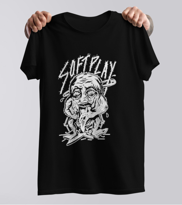 Soft Play Punk Monster Face Eating Muscly Figure T-Shirt