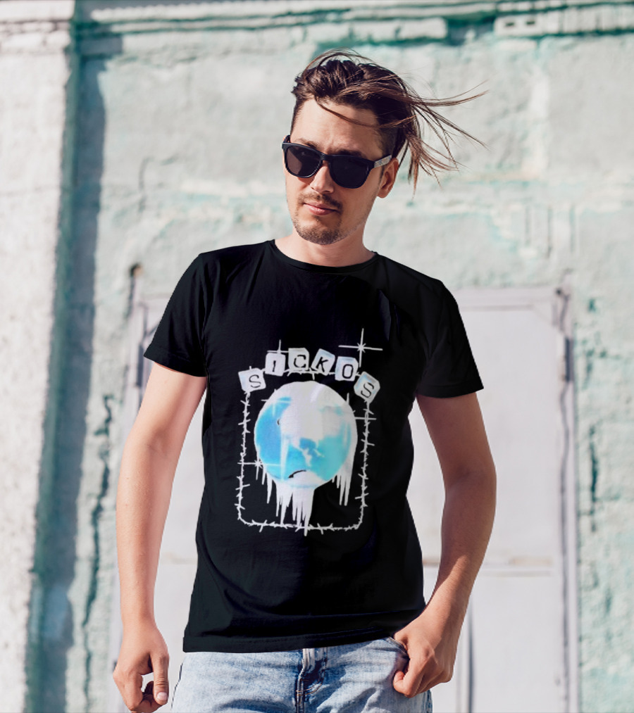 Zero Sickos Ice World With Barbed Wire T-Shirt