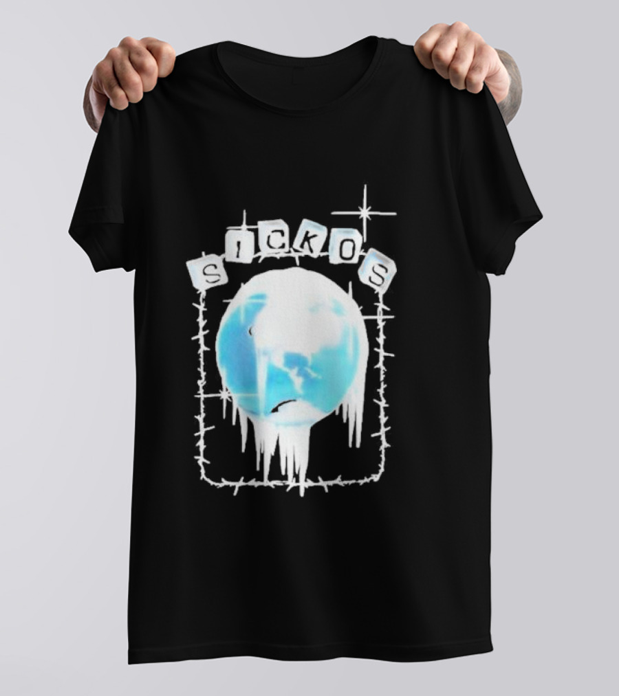Zero Sickos Ice World With Barbed Wire T-Shirt