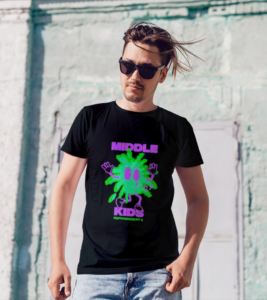 Middle Kids Faith Crisis Pt 1 Green Splatter Cartoon T-Shirt