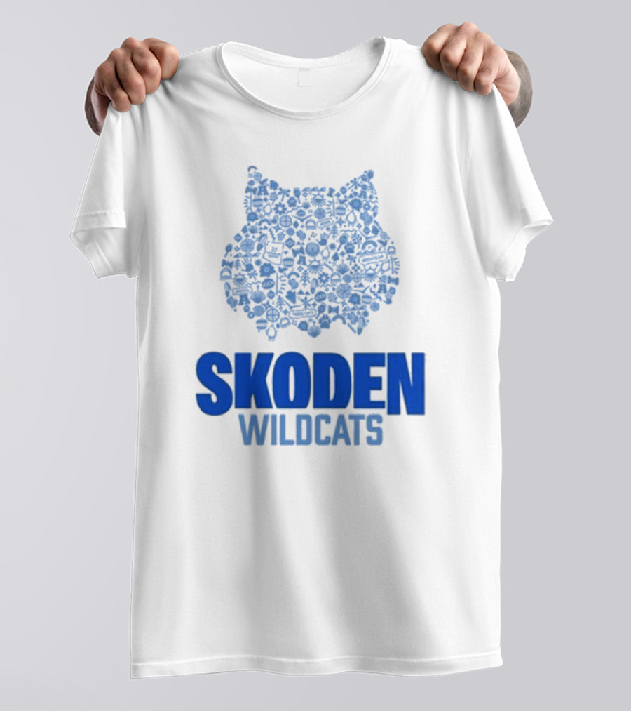 Skoden Wildcats Blue Emblem With Symbols T-Shirt
