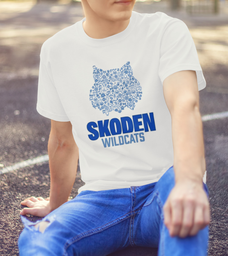 Skoden Wildcats Blue Emblem With Symbols T-Shirt