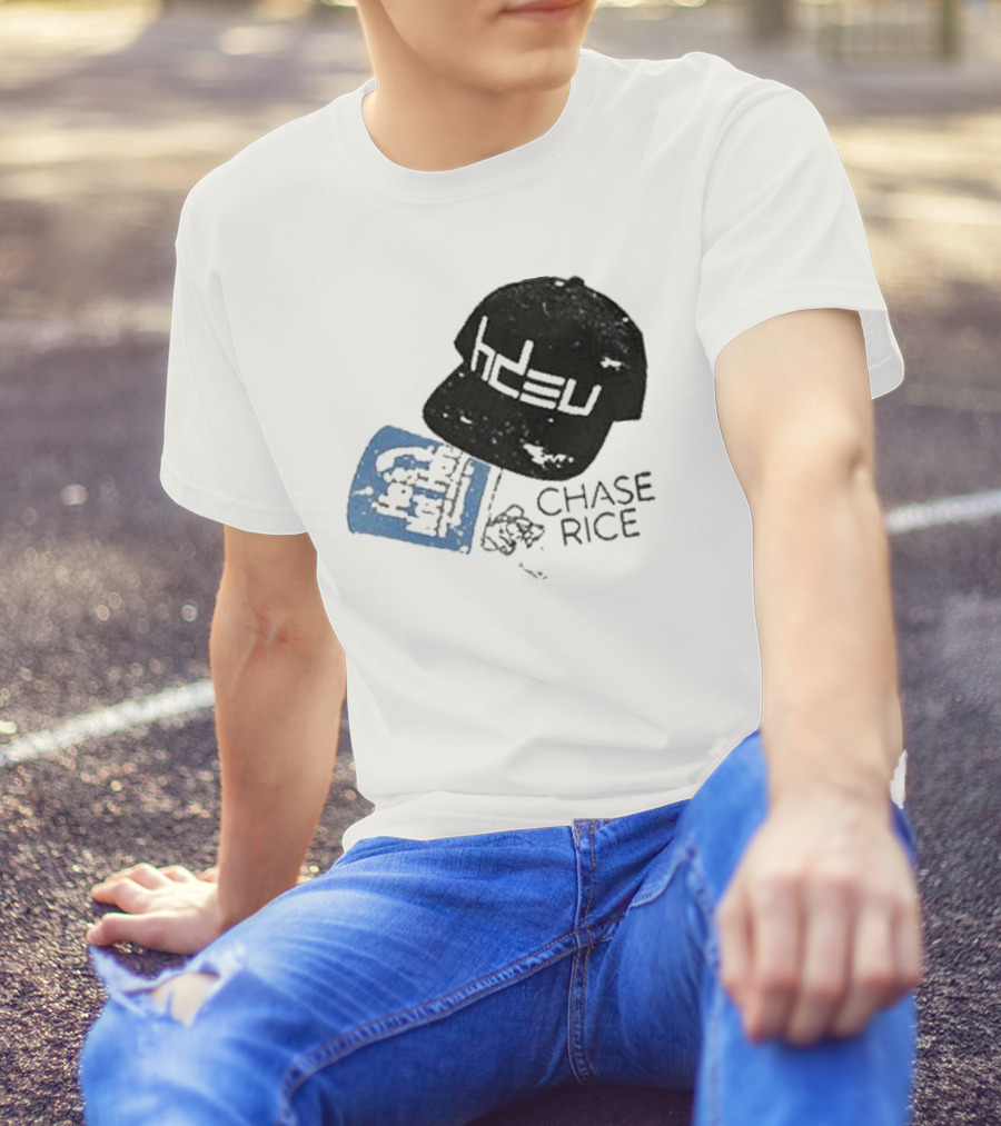 CHASE RICE HDEU Gear Hat And Blue He’s Not Here Text T-Shirt