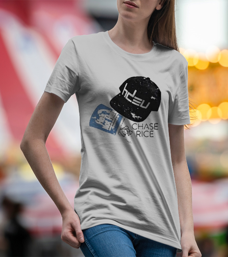 CHASE RICE HDEU Gear Hat And Blue He’s Not Here Text T-Shirt