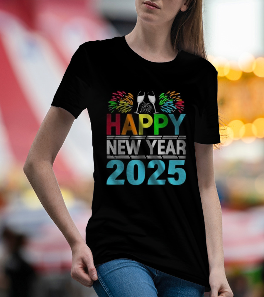 Happy New Year 2025 Fireworks Cheers T-Shirt