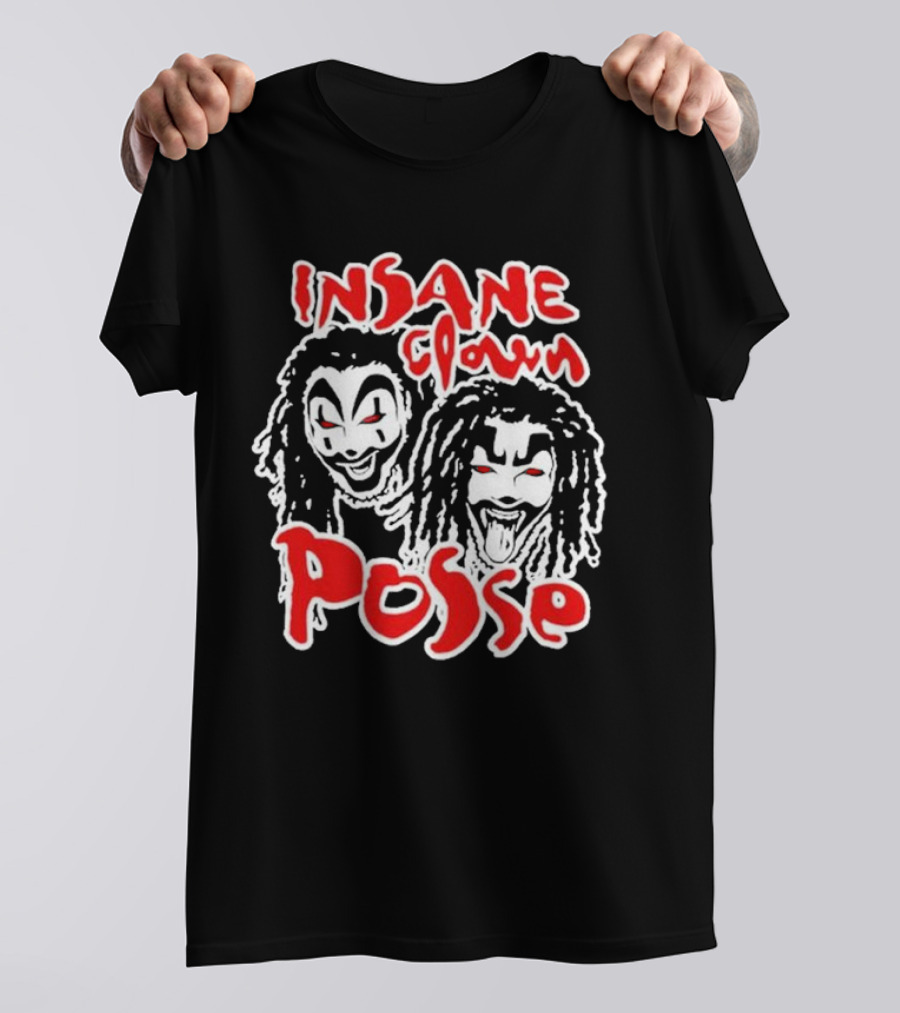 Insane Clown Posse Faces Red And White T-Shirt