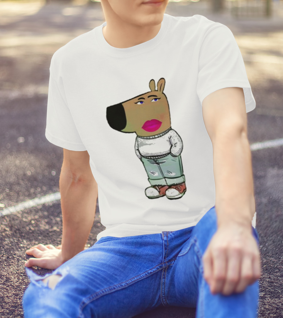 I’m Just A Chill Girl With Cartoon Dog Figure T-Shirt