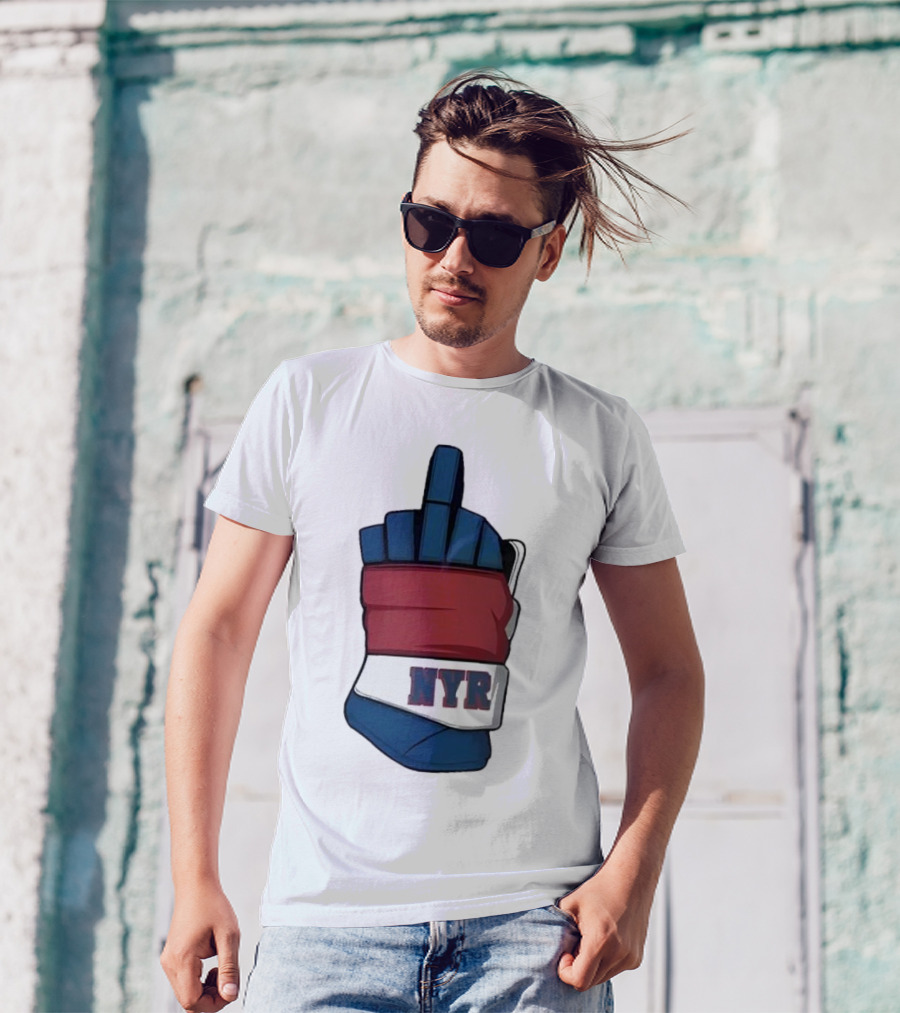 New York Rangers NYR Middle Finger Hockey Glove T-Shirt