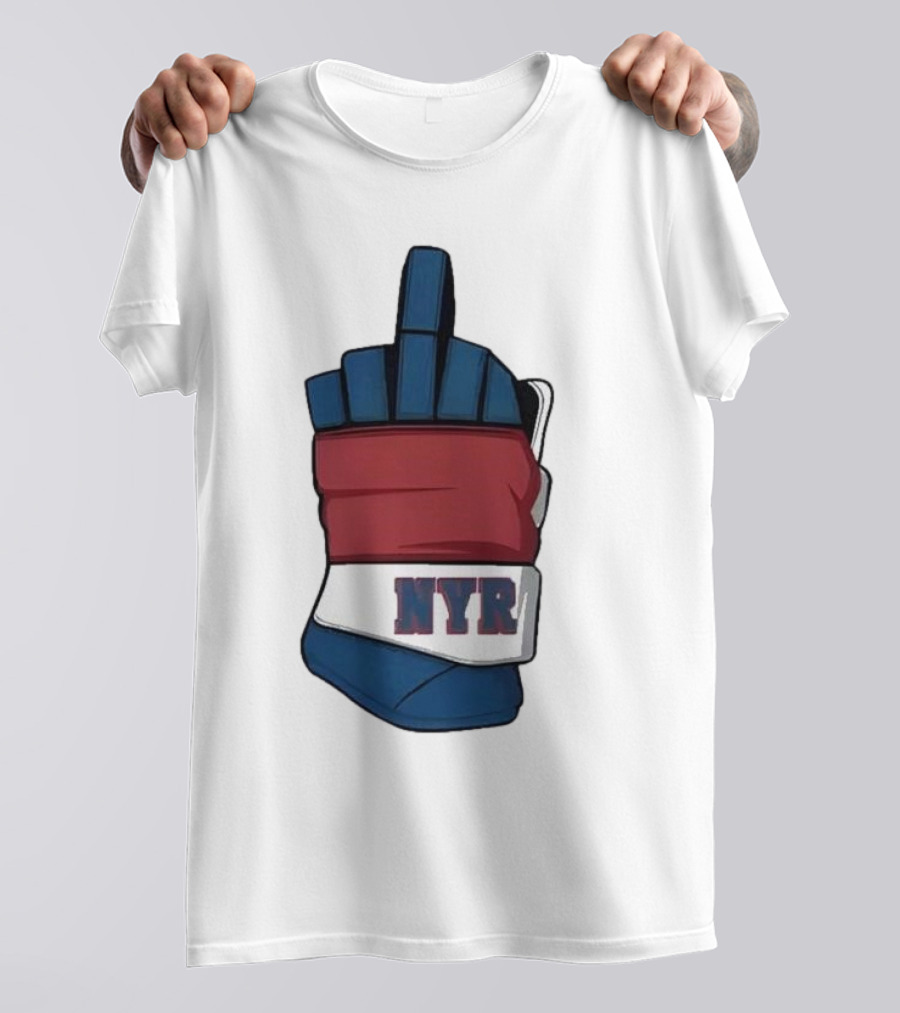 New York Rangers NYR Middle Finger Hockey Glove T-Shirt
