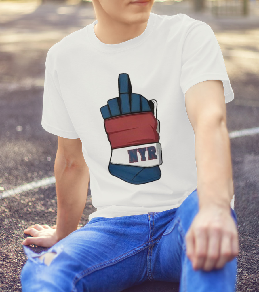 New York Rangers NYR Middle Finger Hockey Glove T-Shirt