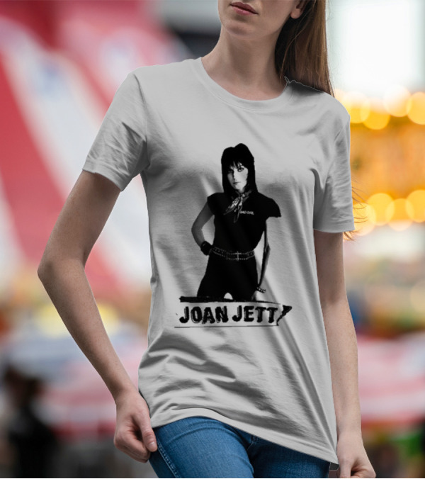 Joan Jett Crimson And Clover Photo Joan Jett Black And White Image T-Shirt