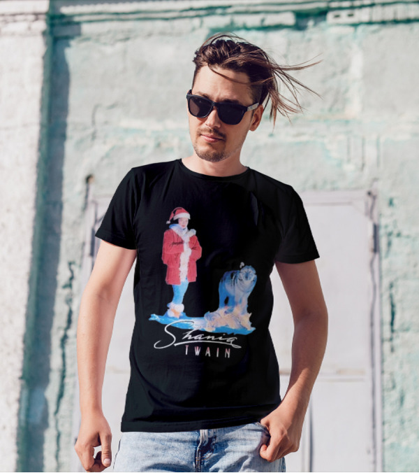 Shania Twain Holiday Santa Suit And Wolf T-Shirt